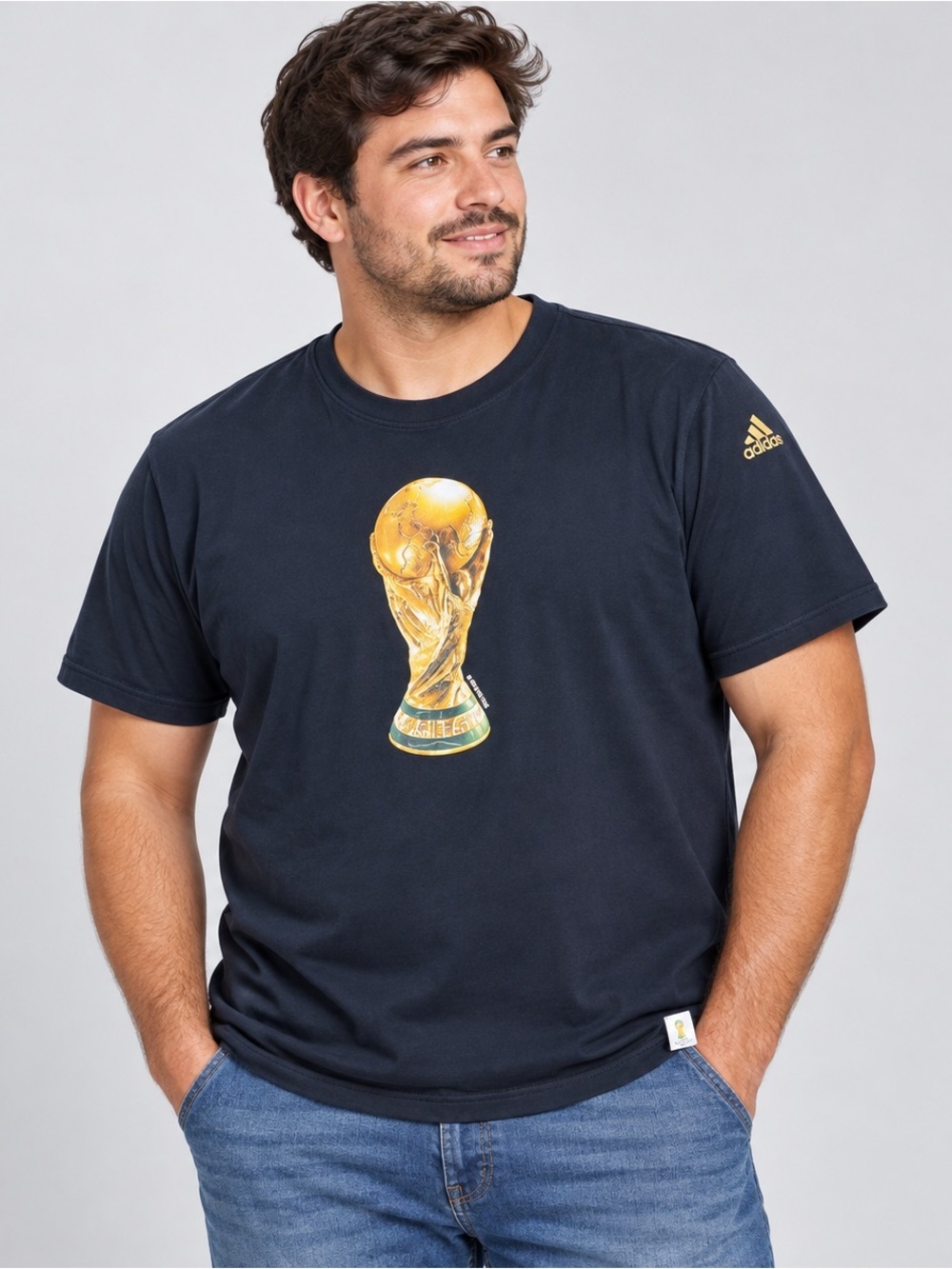 Adidas FIFA World Cup Brasil Soccer T Shirt Mens XL Graphic Black